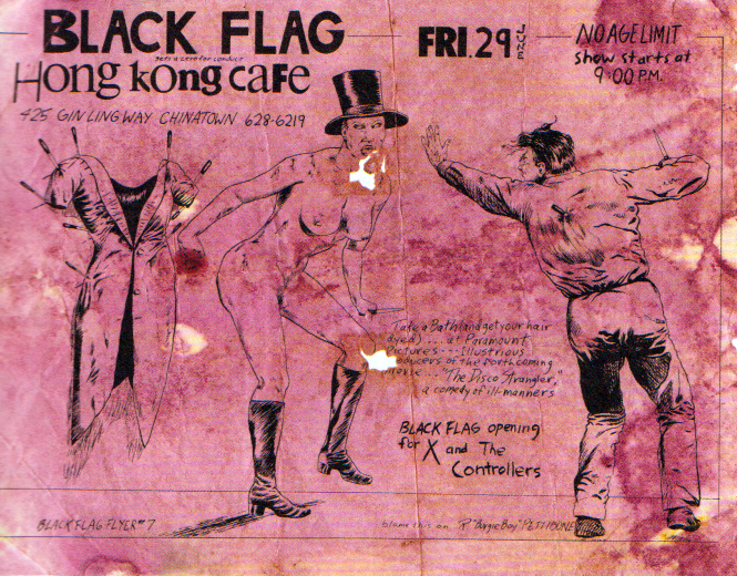 Raymond Pettibon flyer - note that it is labelled Black Flag Flyer #7