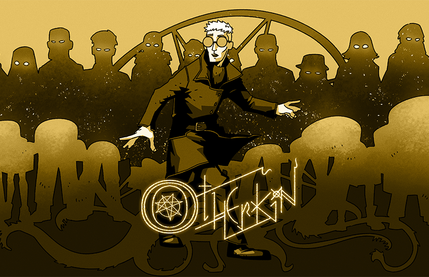 banner for the comic otherkin featuring characters from the book