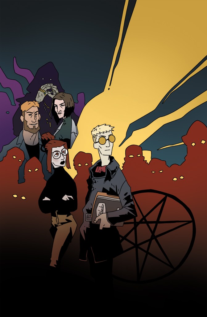 A montage panel showing characters from the comic Otherkin with Lorelei and Alex to the fore