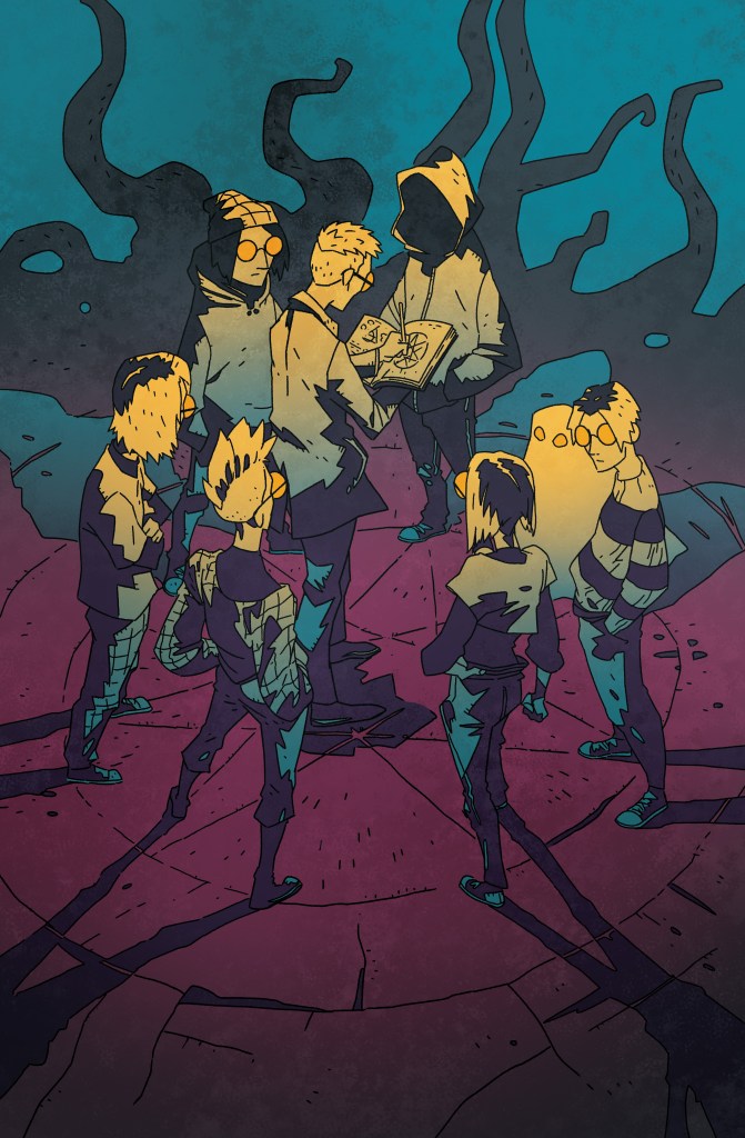 A montage panel showing characters from the comic Otherkin 