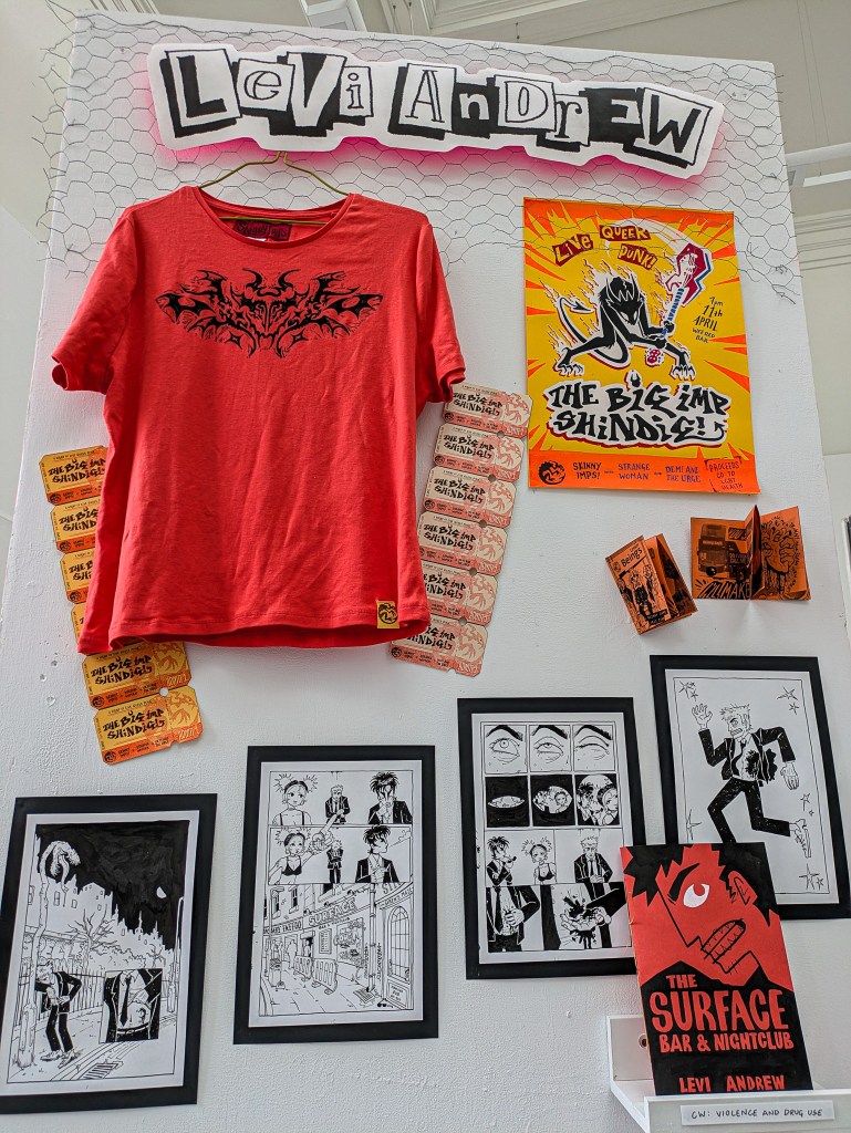 Display of drawings at art college degree show