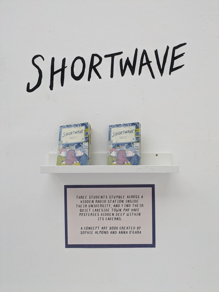 Display of drawings at art college degree show